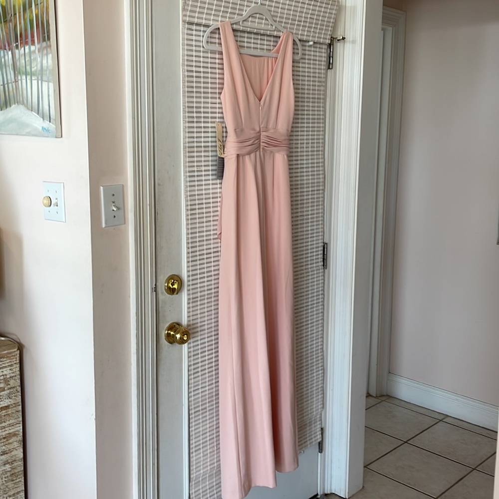 Eliza J blush organza draped romper jumpsuit EJ8M9459 sz 4 nwt - Picture 7 of 8